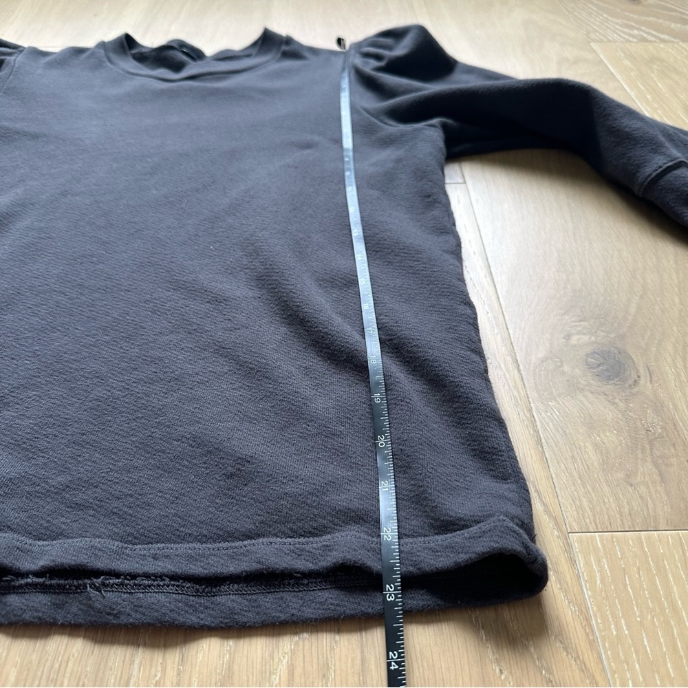 Monrow Women’s Puff Tuck Sleeve Tuck Top Crew Neck Sweatshirt Gray Size Small - Picture 9 of 11